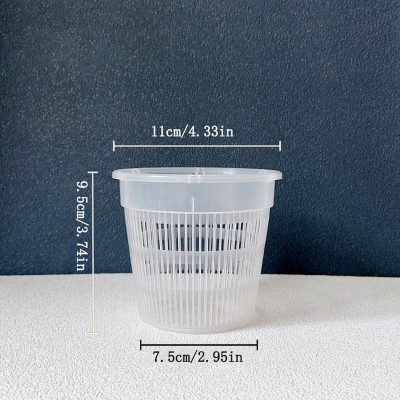 11/14/16/19Cm Mesh Pot Root Control Transparent Flowerpot for Orchid Flower Breathable Growth Container Drainage Hole Orchid Pot