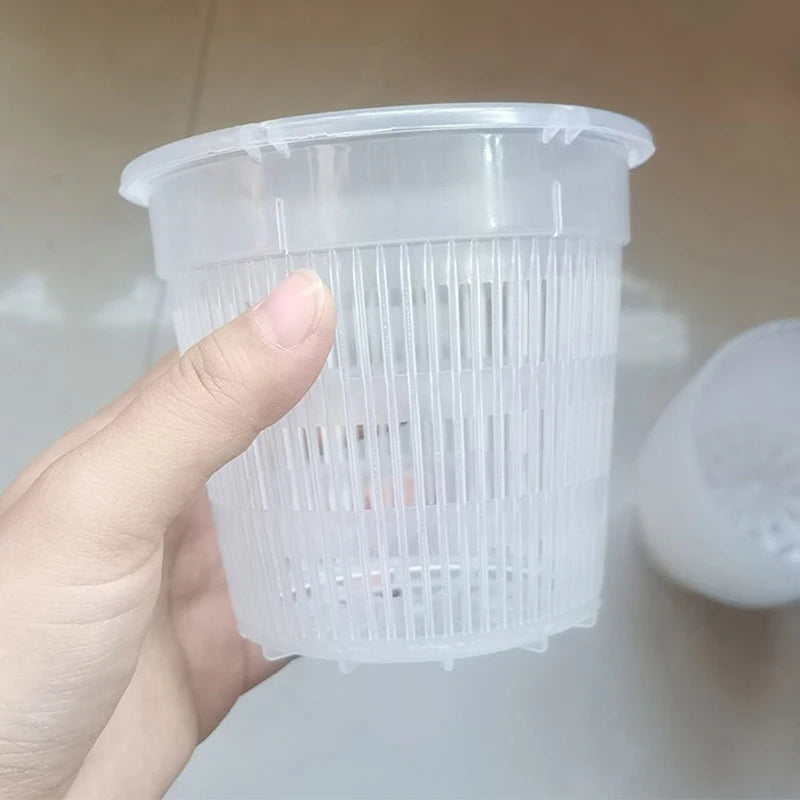 11/14/16/19Cm Mesh Pot Root Control Transparent Flowerpot for Orchid Flower Breathable Growth Container Drainage Hole Orchid Pot