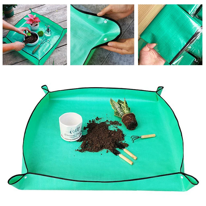 1Pcs Planting Mat 50Cm-100Cm Gardening Potting Pad Foldable Garden Plant Flower Pot Transplanting Waterproof Mats