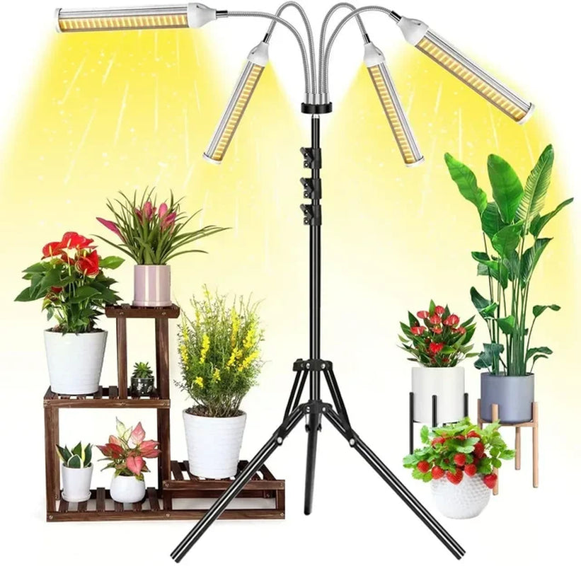 Grow Lights for Indoor Plants,Lxyoug Full Spectrum with 60" Extendable Tripod Stand,420 Leds 1/4-Heads Floor Plant Grow Lamp